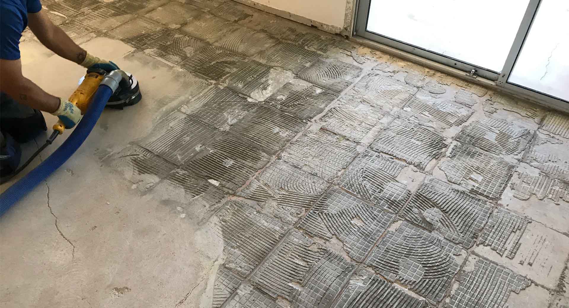flat and smooth thinset tile floor